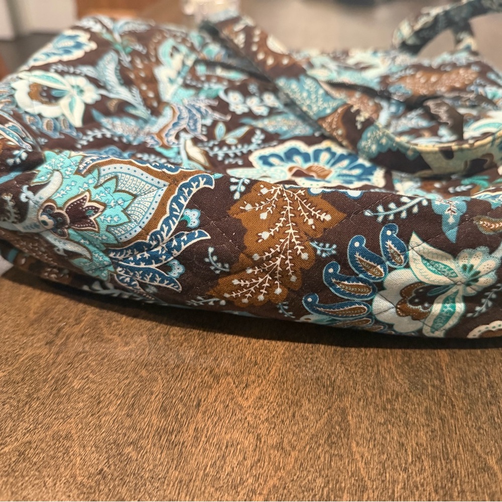 Vera Bradley Brown and Blue Floral Shoulder Bag - Picture 10 of 12
